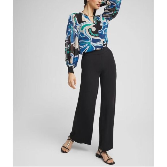NEW Chicos Womens 10 Pintuck Detail Swirl Print Top Long Sleeve Blouse Shirt - Picture 15 of 16